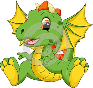Cute baby dragon cartoon
