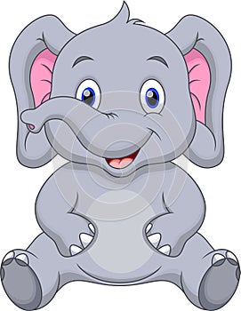 Cute baby elephant cartoon