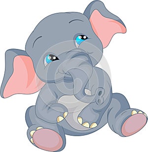 Cute baby elephant cartoon