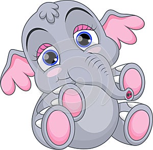 Cute baby elephant cartoon