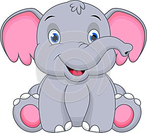 Cute baby elephant cartoon