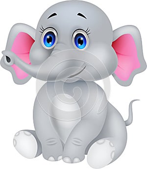 Cute baby elephant cartoon