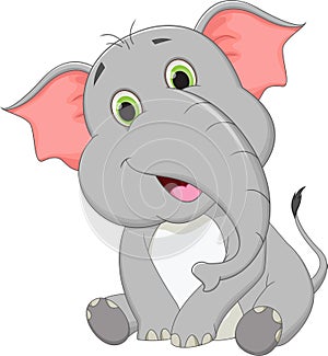 Cute baby elephant cartoon