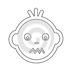 Cute Baby Face Emotion Icon Illustration symbol design