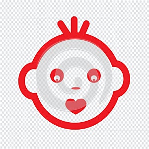 Cute Baby Face Emotion Icon Illustration symbol design