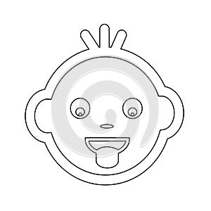 Cute Baby Face Emotion Icon Illustration symbol design