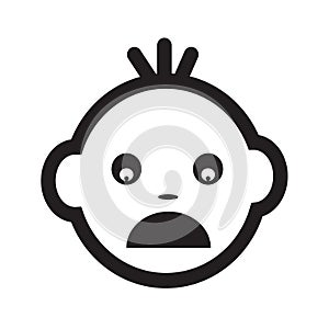 Cute baby face emotion icon illustration symbol design