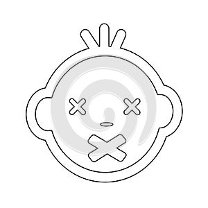 Cute Baby Face Emotion Icon Illustration symbol design