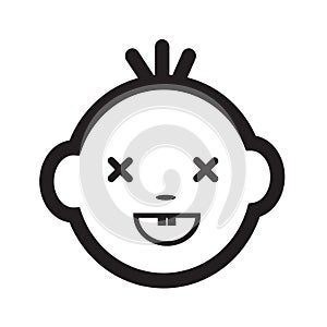 Cute Baby Face Emotion Icon Illustration symbol design