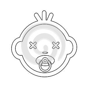 Cute Baby Face Emotion Icon Illustration symbol design