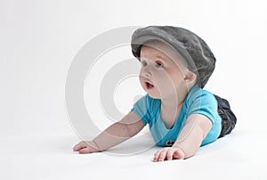 Cute baby with flat cap