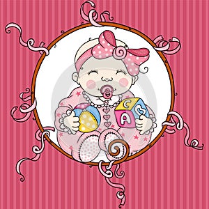 Cute baby girl background