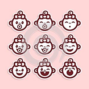 Cute Baby Girl Icons