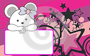 Cute baby girl mouse cartoon background copyspace