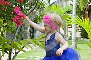 Cute baby-girl in tutu skirt