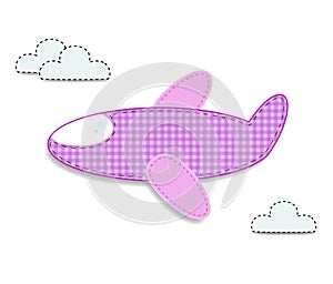 Cute baby girl vector clip art airplane for scrapbooking