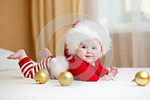 Cute Baby girl weared Christmas clothes