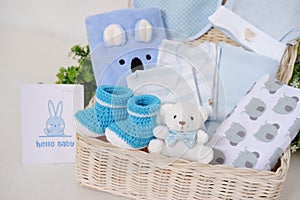 cute baby hampers as a background