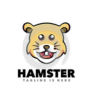 Cute baby hamster mascot logo