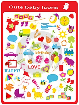 Cute baby icons