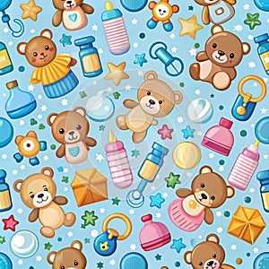 Cute baby items pattern