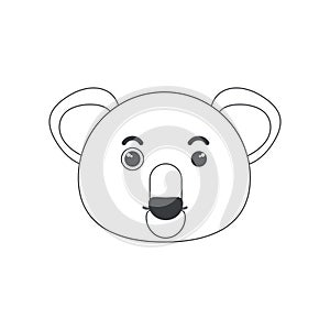 Cute baby koala face, Australian little bear head, animal of simple geometric shape