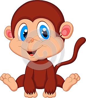 Cute baby monkey cartoon