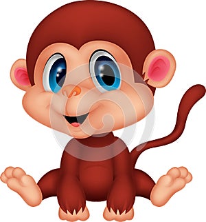 Cute baby monkey cartoon