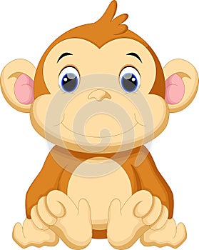 Cute baby monkey cartoon
