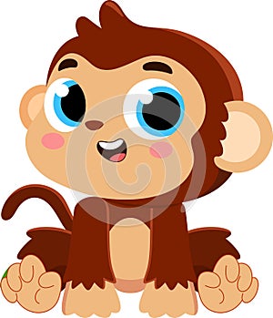 Cute Baby Monkey Cartoon Character