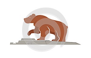 Cute baby monkey smiling vector illustration designsilhouette bear on mountain of rock vector illustration design