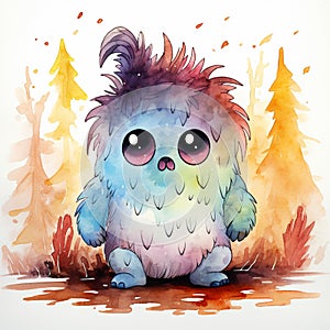 Cute Baby Monster Illustration Colorful Charm