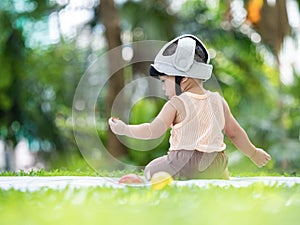 Cute baby newborn in lovely action