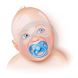 Cute baby with pacifier