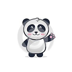 Cute Baby Panda Bear Vector Illustration for Kids