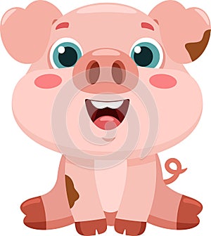 Cute Baby Pig Animal Cartoon Character