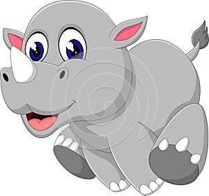 Cute baby rhino cartoon