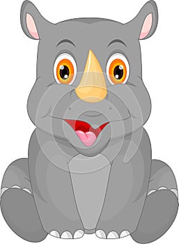 Cute baby rhino cartoon