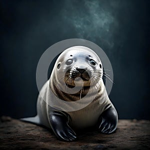 Cute baby seal - ai generated image