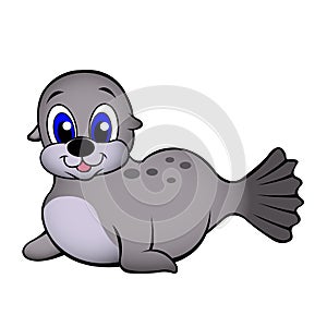 Cute baby seal cartoon