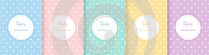 Cute baby seamless pattern. Repeating kid background. Repeated prints. Repeat child set soft blue, pink, yellow, green color