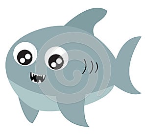 Cute baby shark , vector or color illustration