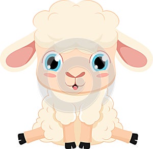 Cute Baby Sheep Animal Cartoon Character
