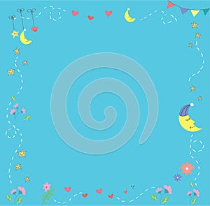 Cute baby shower background vector illustration