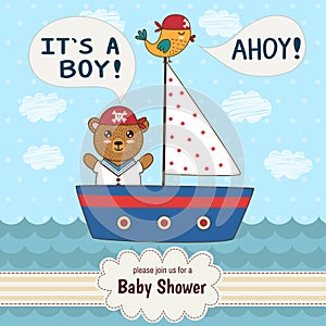 Cute baby shower invitation card It's a boy