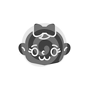 Cute baby smile face vector icon