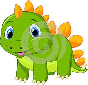 Cute baby stegosaurus cartoon