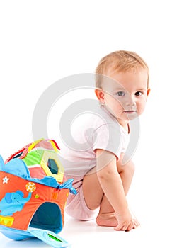 Cute baby with toys