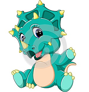 Cute baby Triceratops cartoon