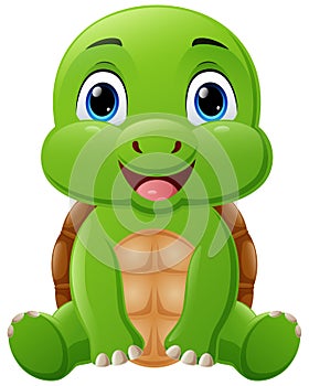 Cute baby turtle cartoon sitting